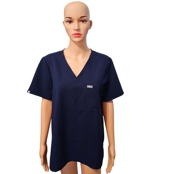 Figs Tops - Figs Technical Collection Catarina Scrub Top Women's Navy Medical Uniform Top L